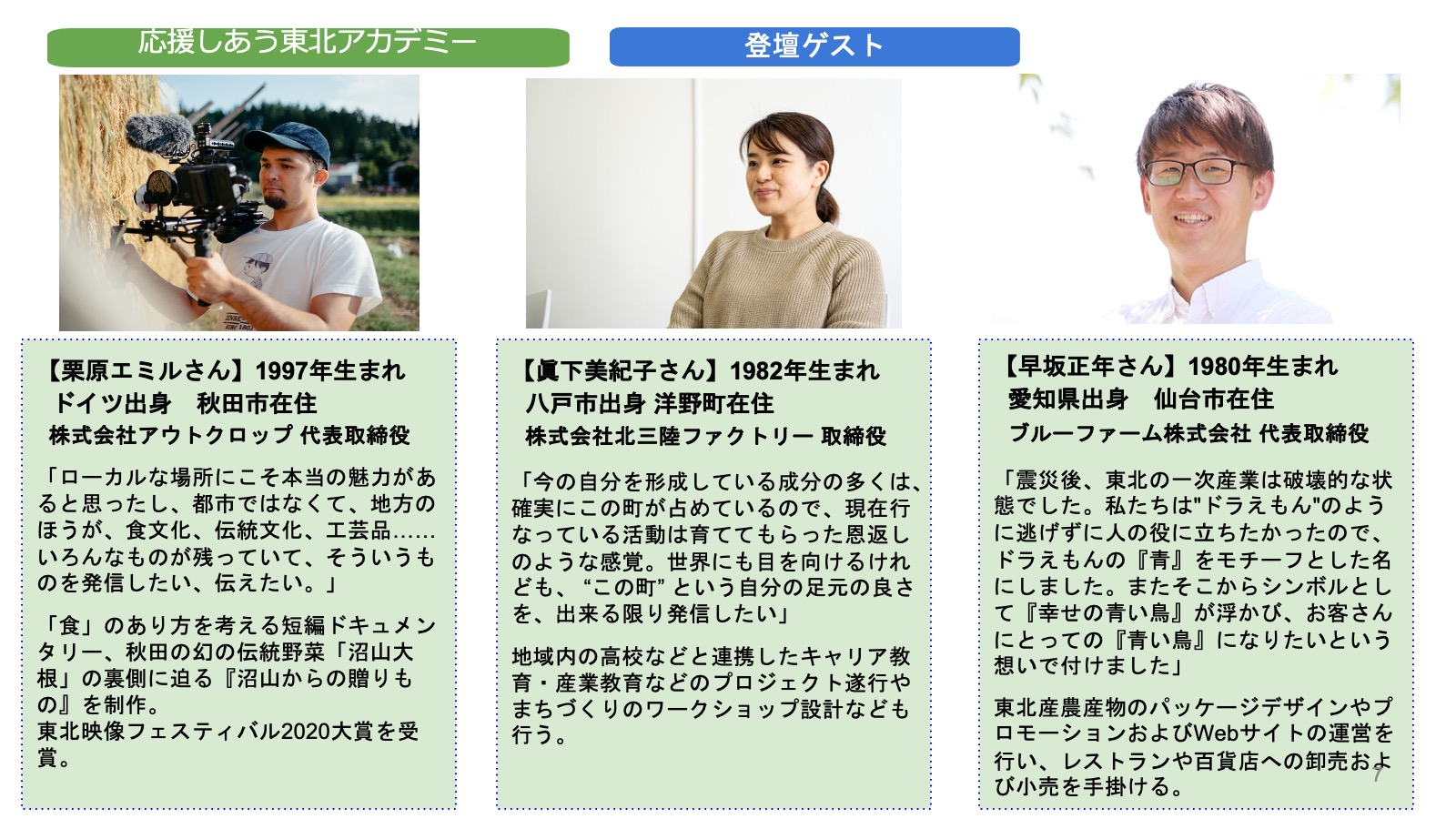 報道機関向け説明会「支援者・学生団体代表も参加 震災後10年目の東北における若者支援の現状共有および若者による社会課題解決を支援する新プログラムについて 」を実施。のサブ画像6_応援しあう東北アカデミー登壇者