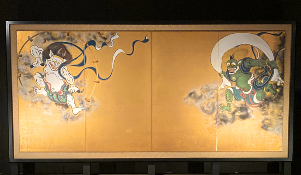 風神雷神をかたどったオチャノキ、800年ぶりに故郷の京都建仁寺へ還る。のサブ画像3_イメージとなった建仁寺が所蔵する風神雷神図屏風。