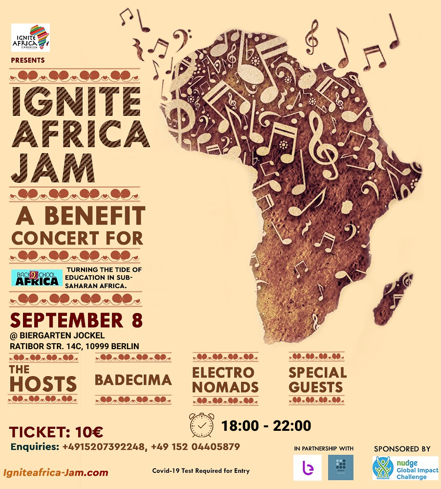 ナイジェリアのNGO団体Back2School Africa(バックトゥスクールアフリカ)が、9月9日にベルリンからコンサートを生配信のサブ画像1