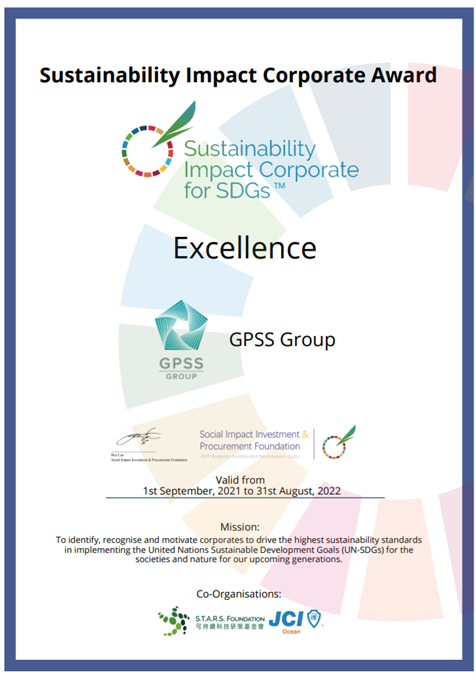 GPSSグループがSustainability Impact Corporate Award (SICA) for UN-SDGS 2021最優秀賞を受賞！のメイン画像