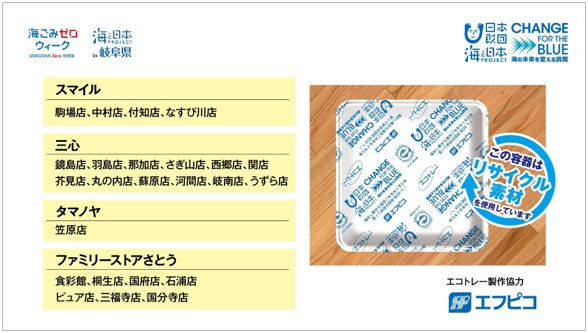 【キャンペーン開催】海なし県から海洋ごみをなくそう！岐阜県内のスーパーマーケット24店舗協力　海と日本プロジェクト・CHANGE FOR THE BLUEオリジナルエコトレー リサイクルキャンペーンのメイン画像