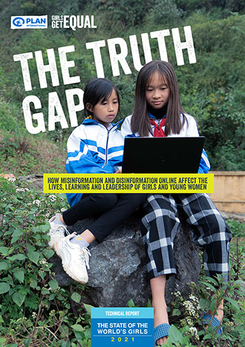 国際NGOプラン・インターナショナルが、10月11日の国際ガールズ・デーに合わせて調査報告を発表 　世界ガールズ・レポート2021「The Truth Gap～女の子が直面するオンライン上の有害な情報～」のメイン画像
