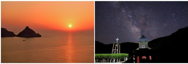 長崎県・新上五島町　祈りの島で満天の星に包まれる秋の夜のサブ画像1_夕陽の絶景と素晴らしい星空