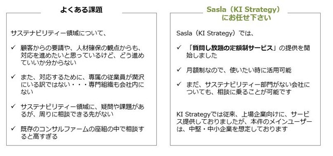 サステナビリティー領域の専門家プラットフォーム『Sasla（サスラ）』～質問し放題・定額制サービス開始～のサブ画像2