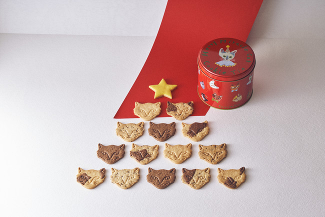 【クリスマス特別限定品】世界に一つだけの心つながるクリスマスお菓子「“神様のいたずら”クリスマスネコクッキー缶」「ネコクッキーレターボックス」発売。のサブ画像3_Merry Miracle Cat Cookie Tin（“神様のいたずら”クリスマスネコクッキー缶）