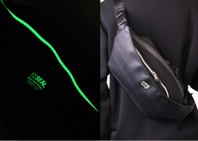 廃タイヤを再利用するバッグブランド「SEAL」、暗闇でファスナーが光り夜間の移動を安全にするウエストバッグを新発売のサブ画像2