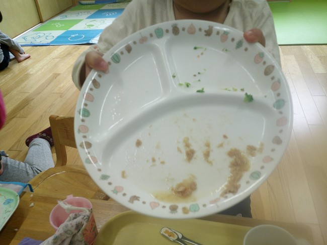 保育園児と楽しくSDGs体験、「食品ロス」について楽しく学習のサブ画像2_＜残さず給食を食べた後の園児の様子＞