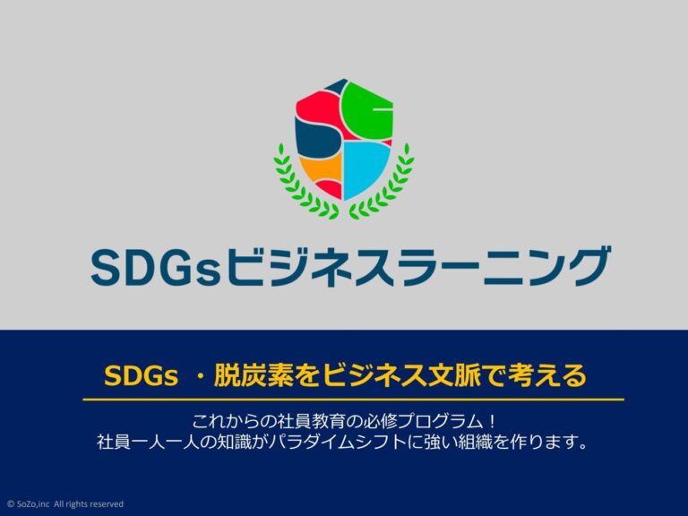 日本ノハム協会×SoZo株式会社　脱炭素・ジェンダー平等などSDGsをビジネス文脈で学べる　法人向けeラーニング「SDGsビジネスラーニング」を共同開発のメイン画像