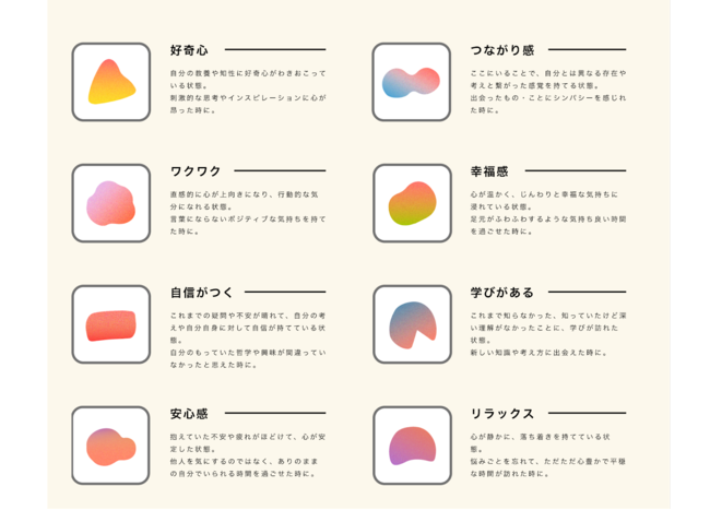 日本初。「心地よさ」でサステナブルショップを選ぶ体験を。slowzが日本最大級のサステナブルプラットフォームへの一歩目を踏み出します。のサブ画像4_8つに分類された心地よさのタグ