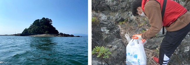 不知火海のシンボル「海の貴婦人」うたせ船にCHANGE FOR THE BLUEロゴを掲出！芦北漁港沖の無人島の清掃活動を実施のサブ画像3