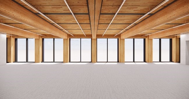 令和3年度サステナブル建築物等先導事業（木造先導型）オフィスビル「（仮称）溜池プロジェクト」が採択のサブ画像2_オフィス内観イメージ
