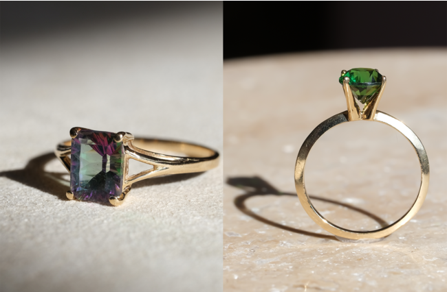 chili Vintage Jewelry、クリスマス ジュエリーコレクションをさらに追加！大切な方へ、自分へのご褒美に、エシカルで特別な贈り物。のサブ画像4_(左)ミスティックトパーズリング ¥88,000  (右)トルマリンリング ¥88,000