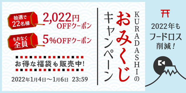 2022年もフードロス削減！KURADASHI、1月4日よりおみくじキャンペーンを開催のサブ画像1