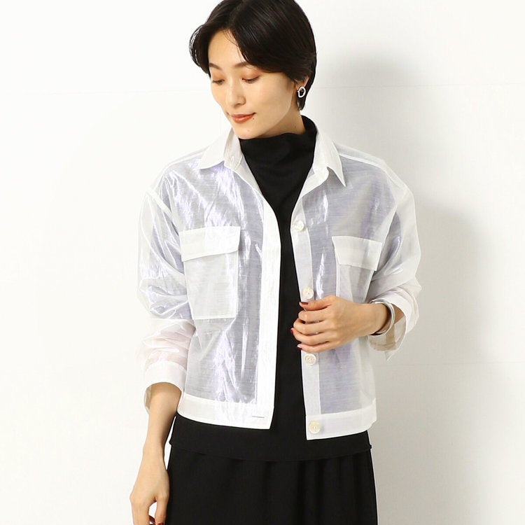 ジャパンメイドの他にない新しい麻！光のような輝きと透明感のあるシャツブルゾンのサブ画像3_カラー：ホワイト