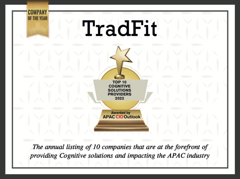 TradFitは著名テックメディアAPAC CIO Outlookより、2022年アジア太平洋のクラウドサービス事業者として2年連続でトップ10へ選出・認定証受賞のメイン画像