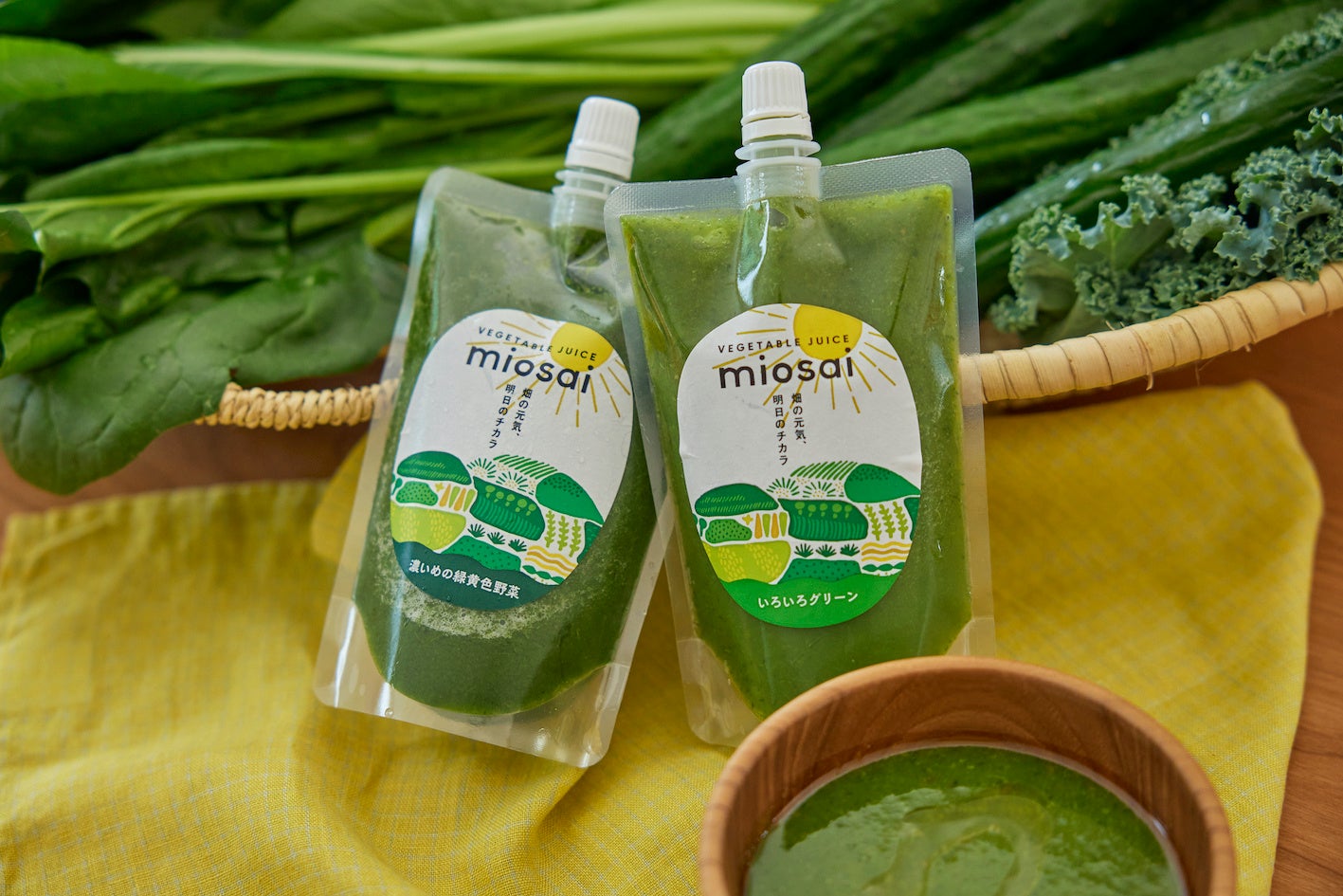 大地の恵を凝縮した野菜ジュースを提供する「miosai（ミオサイ）」、旬なグリーンをブレンドした新商品を発売。のサブ画像1