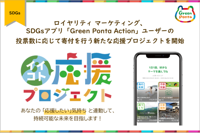ロイヤリティ マーケティング、SDGsアプリ「Green Ponta Action」ユーザーの投票数に応じて寄付を行う新たな応援プロジェクトを開始のメイン画像