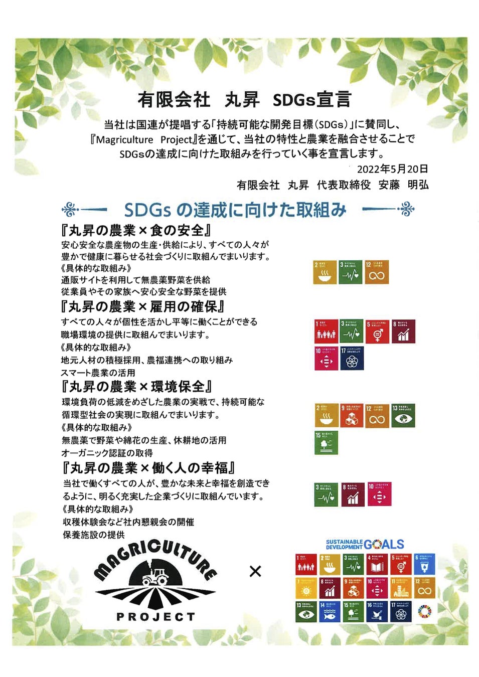 【有限会社丸昇】持続可能な開発目標(SDGs)に賛同いたしますのサブ画像2