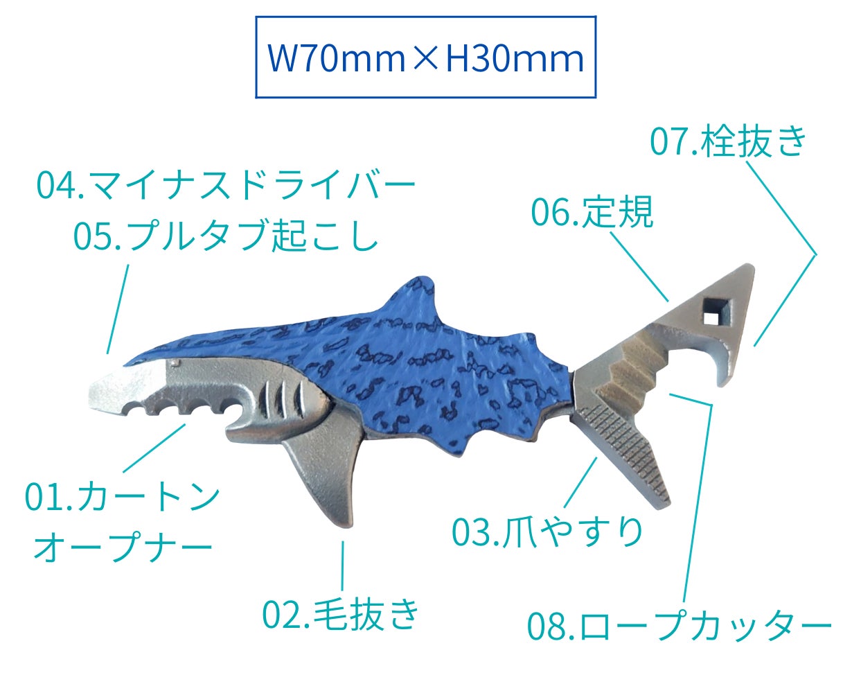 サメ革モノ専門店がサメ型のマルチツールを予約開始のサブ画像5