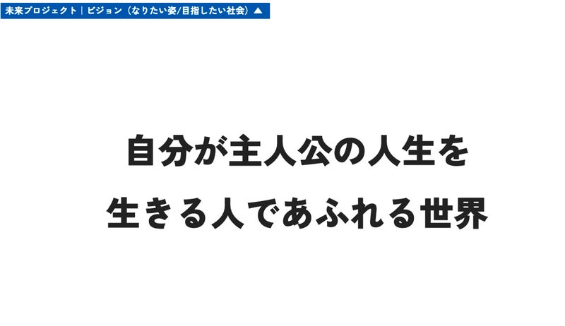 【未来プロジェクト全体のミッション・ビジョン・バリューが決定】『みらいのワクワクにつながるキッカケをつくる』「自分が主人公の人生を生きる人であふれる世界」のサブ画像2