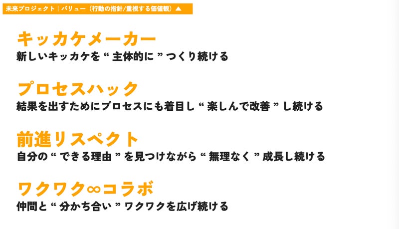 【未来プロジェクト全体のミッション・ビジョン・バリューが決定】『みらいのワクワクにつながるキッカケをつくる』「自分が主人公の人生を生きる人であふれる世界」のサブ画像3