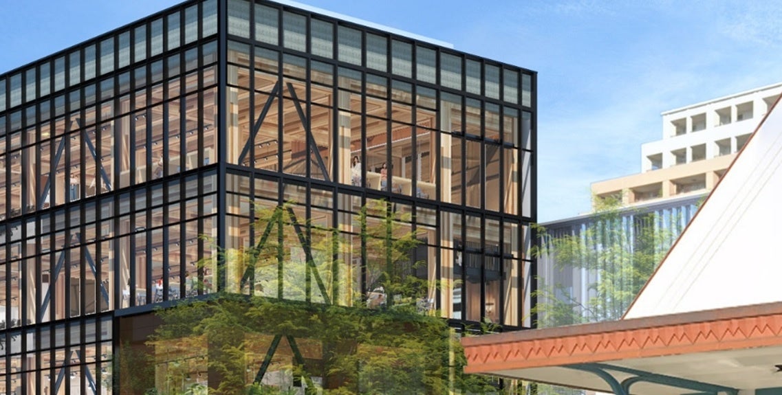 JR東日本グループ初の木造商業ビルの設計に着手しましたのサブ画像5_【外観イメージ２】※2　東側外観イメージ（拡大）