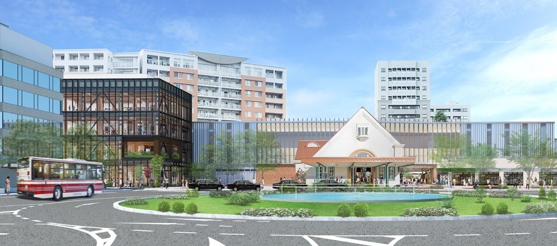 JR東日本グループ初の木造商業ビルの設計に着手しましたのサブ画像6_【外観イメージ３】※2　国立駅南口駅前広場　大学通りからのイメージ