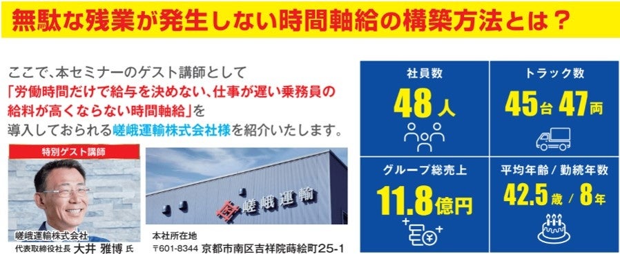 時間軸給の導入手法・事例を解説｜労働時間だけで給与を決めない！乗務員の新・時間軸給導入セミナー｜船井総研ロジ株式会社のサブ画像2