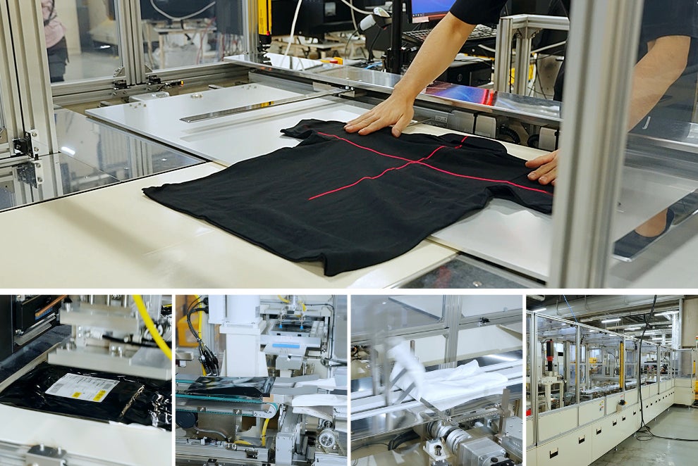 世界初 Tシャツやアパレル製品のたたみ袋詰め出荷を自動化。自動たたみ梱包出荷システム「HAYATE(はやて)」を販売開始のサブ画像1