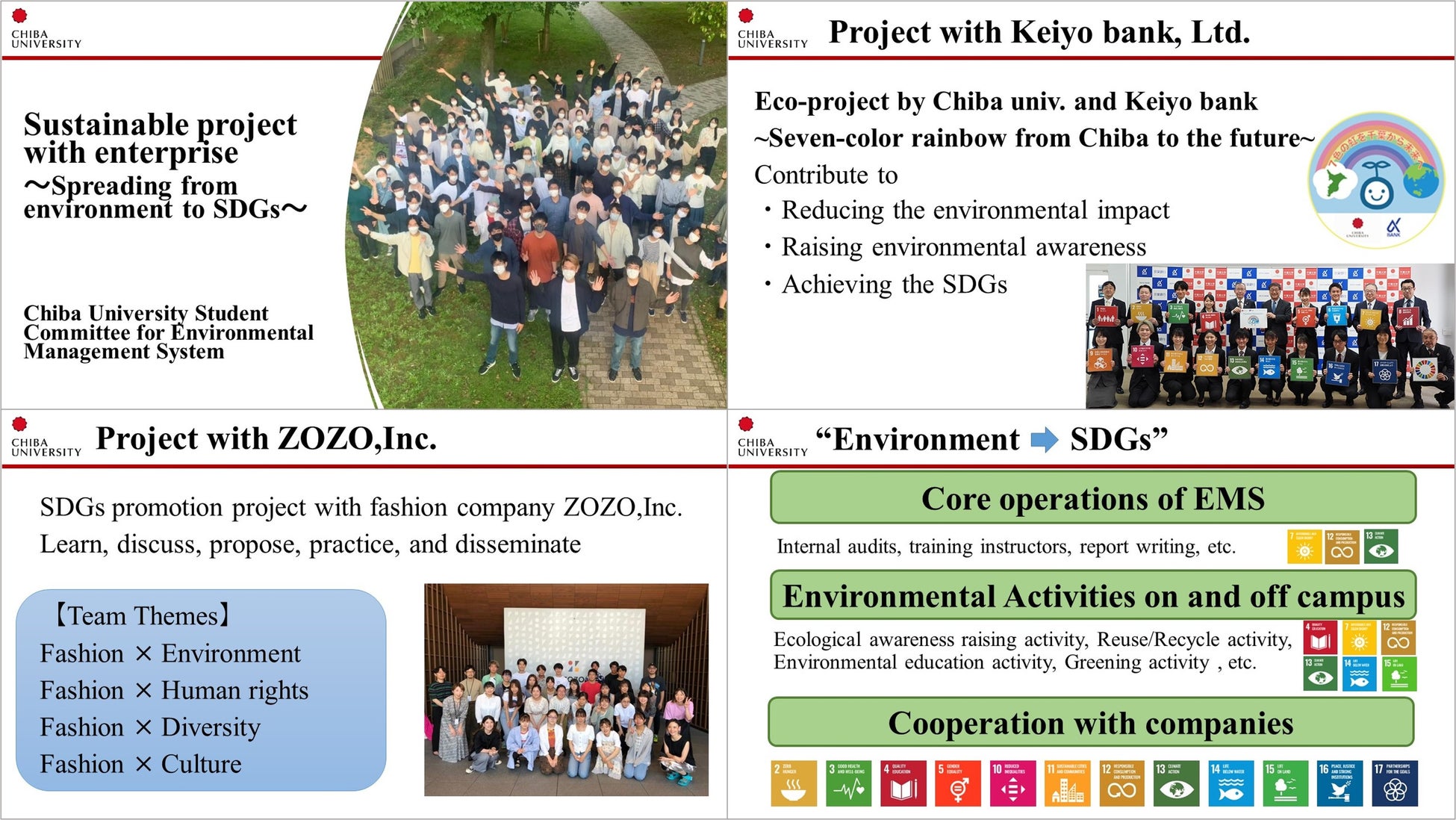 千葉大学環境ISO学生委員会がASCN2022年次大会において優秀賞を受賞のサブ画像4_発表資料の一部