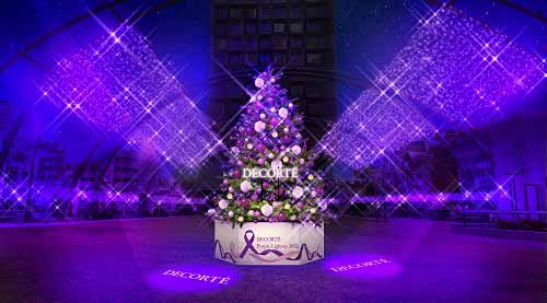 女性が安心して暮らせる社会を願い、パープルライトアップを実施　MIYASHITA PARK にて「DECORTÉ Purple Lightup 2022」の点灯式を開催のメイン画像