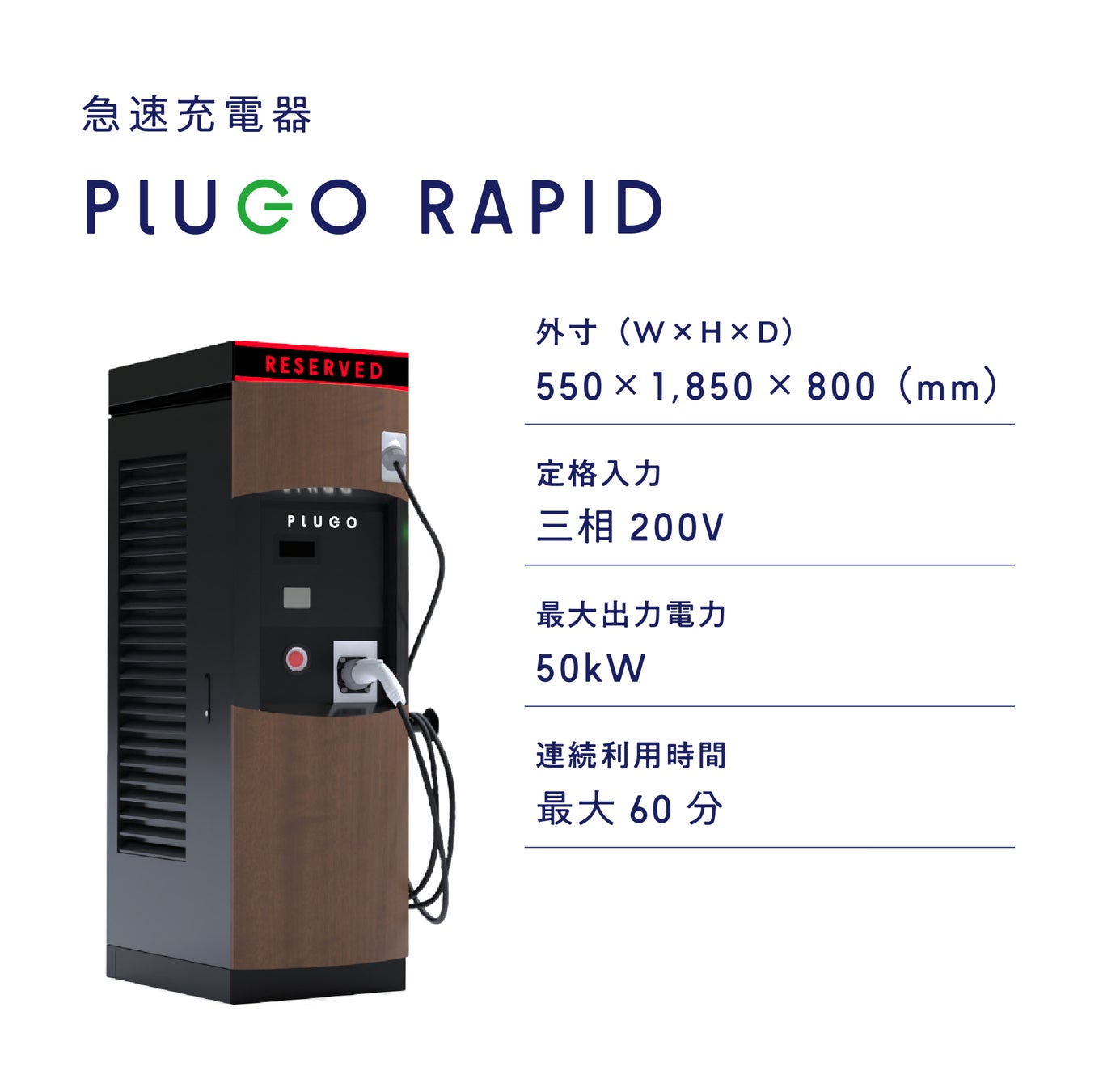 首都圏を中心に4施設で急速充電器「PLUGO RAPID」の充電サービスを開始　“事前予約”と“ながら充電”によりEV充電の習慣を提供しますのサブ画像1_PLUGO RAPID