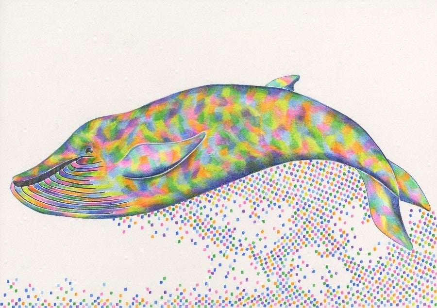 日本情報通信株式会社、「パラリンアート」オフィシャルパートナー締結のサブ画像2_田寺　誠人　作　「波と遊ぶクジラ」