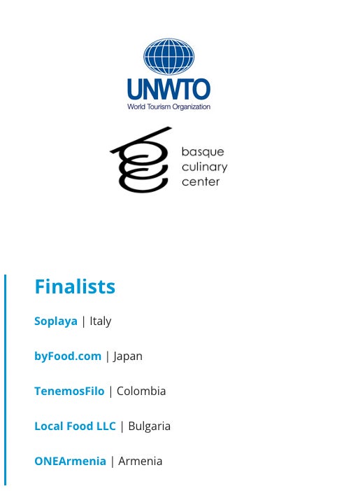byFood.comが国連世界観光機関（UNWTO）主催「第3回ガストロノミーツーリズム・スタートアップ・コンペティション」で、日本で唯一のファイナリストに選出！のサブ画像2
