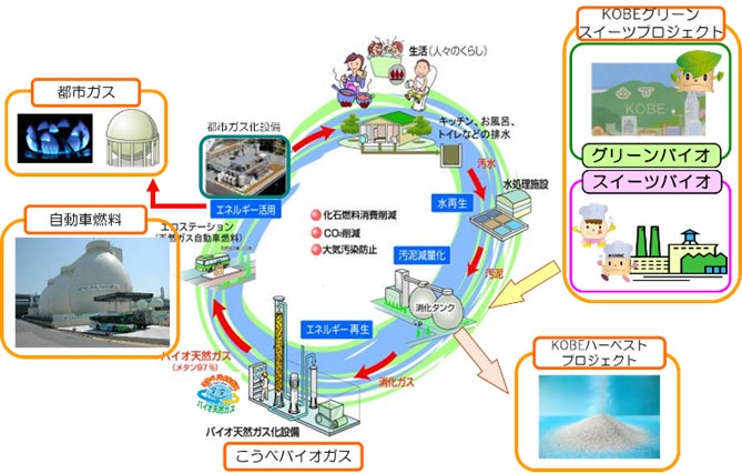 神戸市、東灘処理場の新たなSDGsの取組み　～下水道資源の有効利用を開始！～のサブ画像2_図2　下水道事業における循環型社会