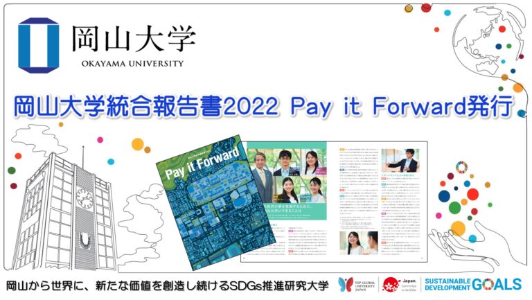 【岡山大学】「岡山大学統合報告書2022 Pay it Forward」を発行しました のメイン画像
