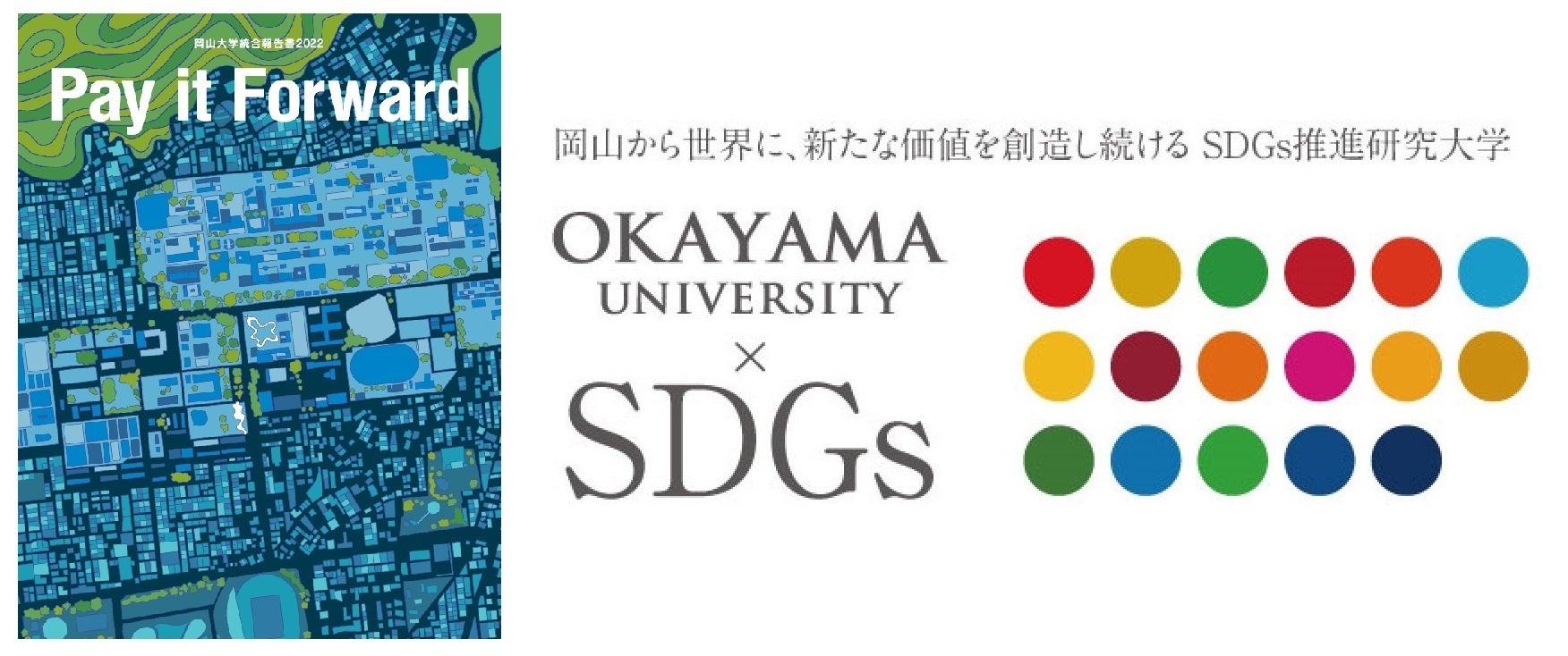 【岡山大学】「岡山大学統合報告書2022 Pay it Forward」を発行しました のサブ画像7_国立大学法人岡山大学は、国連の「持続可能な開発目標（SDGs）」を支援しています。また、政府の第1回「ジャパンSDGsアワード」特別賞を受賞しています