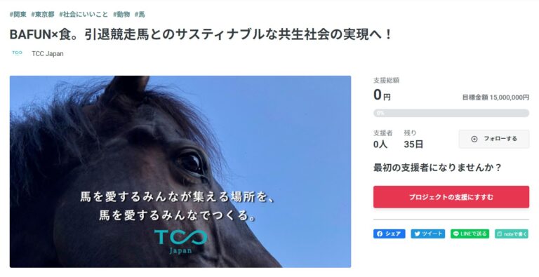 馬のうんち＝BAFUNがテーマ！？「BafunYasai TCC CAFE」オープンに向け、TCC Japanがクラウドファンディングをスタート！のメイン画像