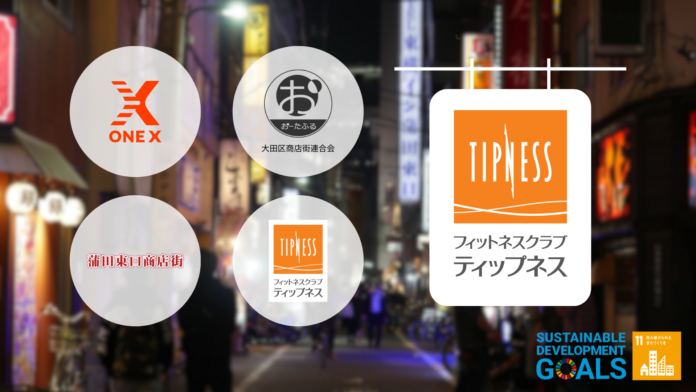 ONE Xと連携するティップネス蒲田が商店街活性化を目的として、蒲田東口商店街のフラッグ広告を活用のメイン画像