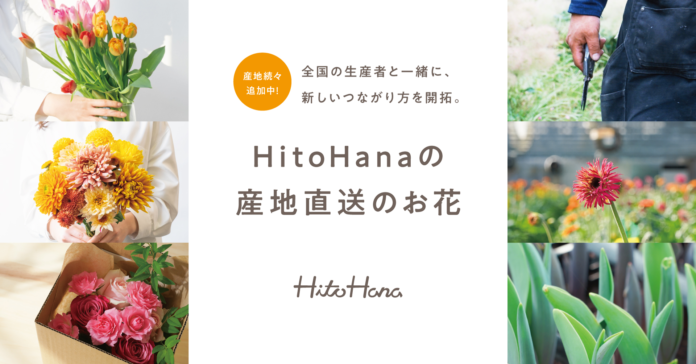 フラワーとグリーンの通販サイト「HitoHana（ひとはな）」が切り花の産地直送事業を拡大中。全国の産地と提携し、現在10拠点から季節の花をお届け（予定含む）。今後も続々と提携産地を拡大。のメイン画像