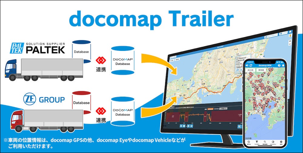 PALTEK、ゼット・エフ・ジャパン、2社と連携した新サービス　「docomap Trailer」がいよいよ一般向けにサービス開始のサブ画像1