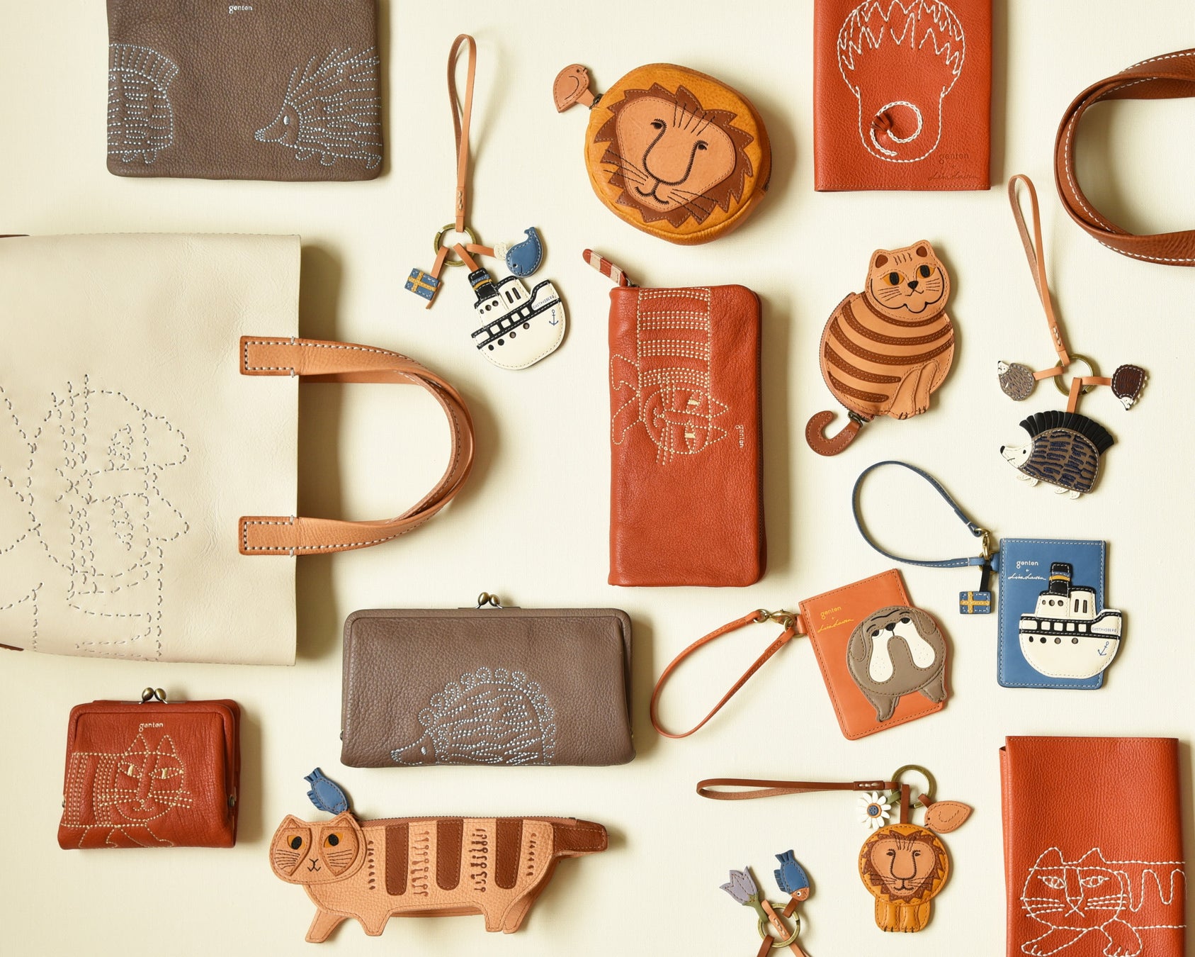 革製品ブランド【genten】より、スウェーデンの陶芸作家リサ・ラーソンのモチーフを革で表現した限定革小物コレクションを2023年4月20日に発売。のサブ画像1