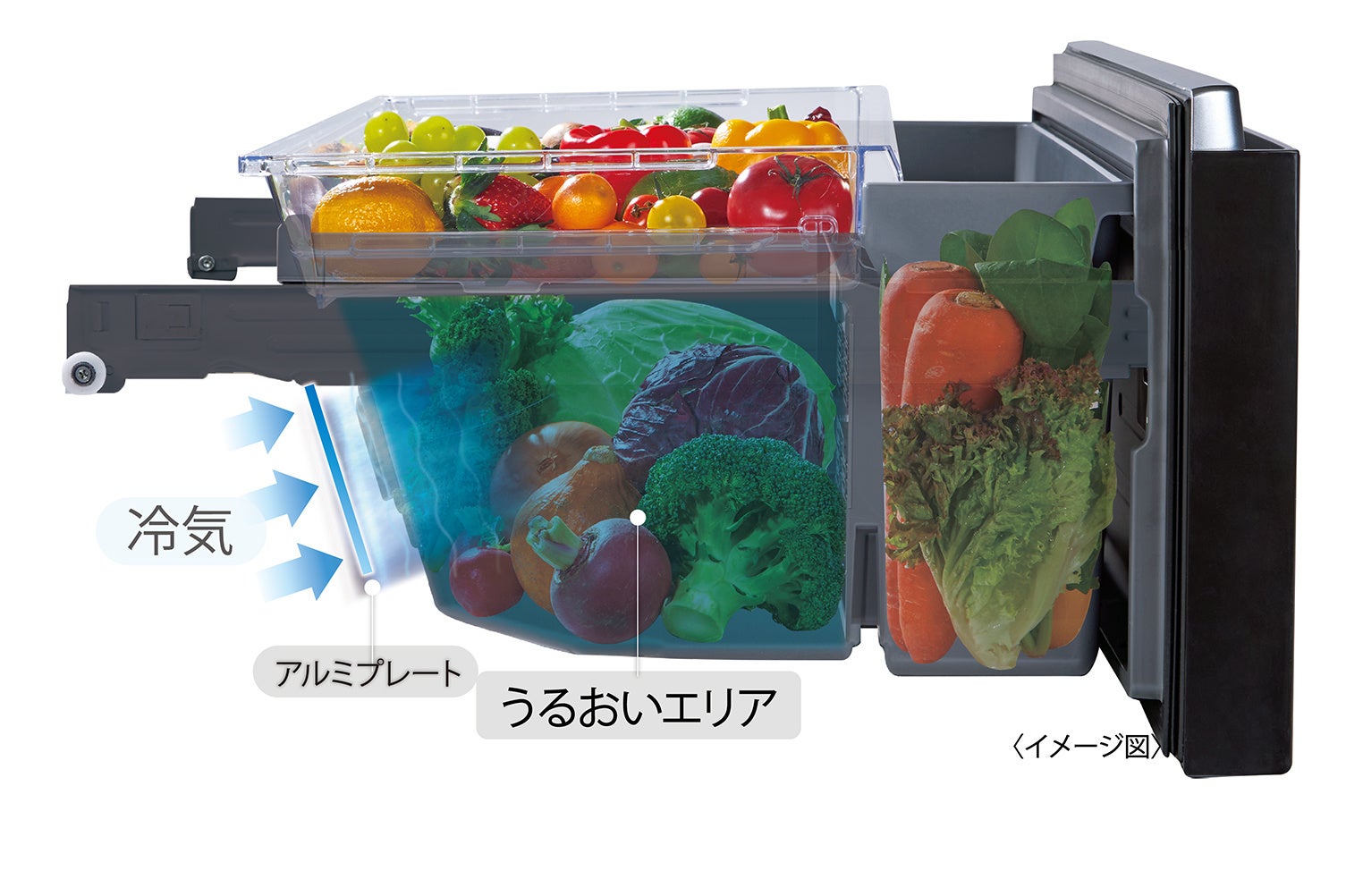 最新の鮮度保持技術「ALL FRESH」で食材のおいしさ長持ち　AQUA　冷凍冷蔵庫「TXシリーズ」4機種新発売のサブ画像3
